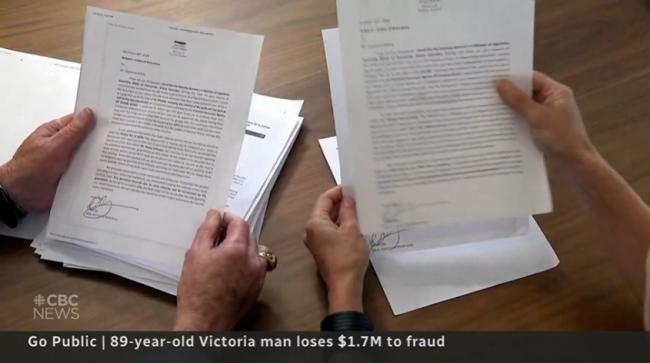 加拿大89岁老人170万积蓄被骗光 银行眼睁睁看着